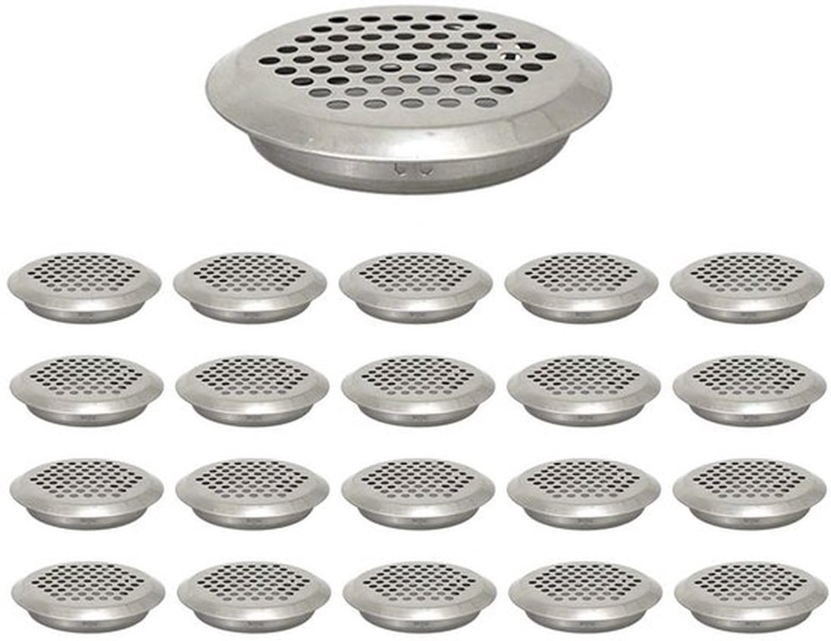 25mm Circulaire Luchtventilatie Roosters RVS Gaasgaat voor Kast Badkamer Kantoor Keuken Ventilatie 20 Stuks
