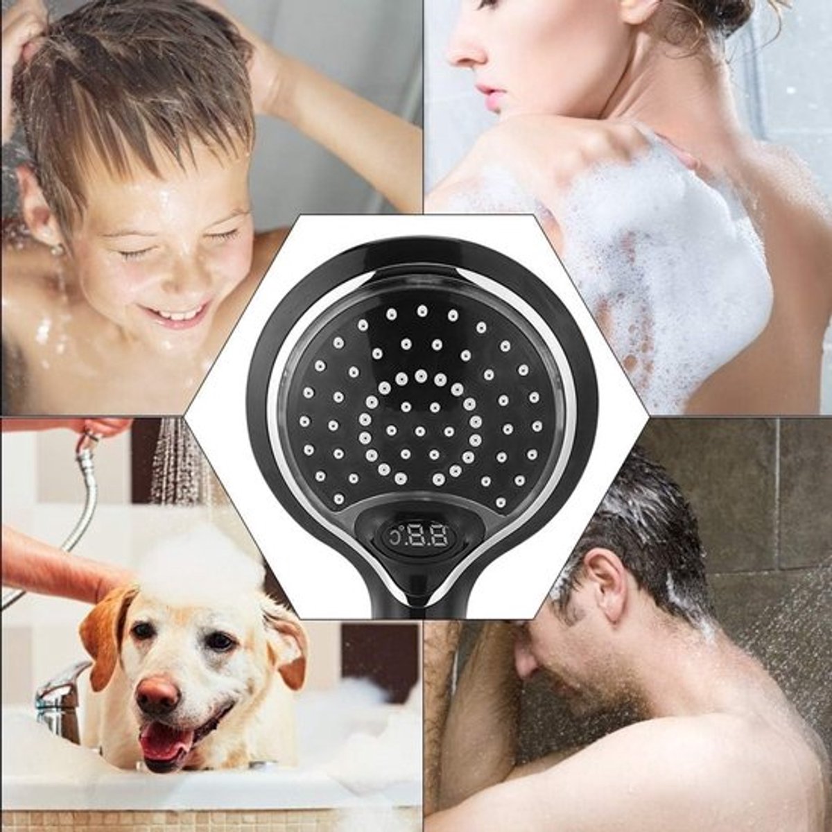 kleurrijke LED water kraan - Led-handdouche, douchekop, led-douchekop met kleurverandering