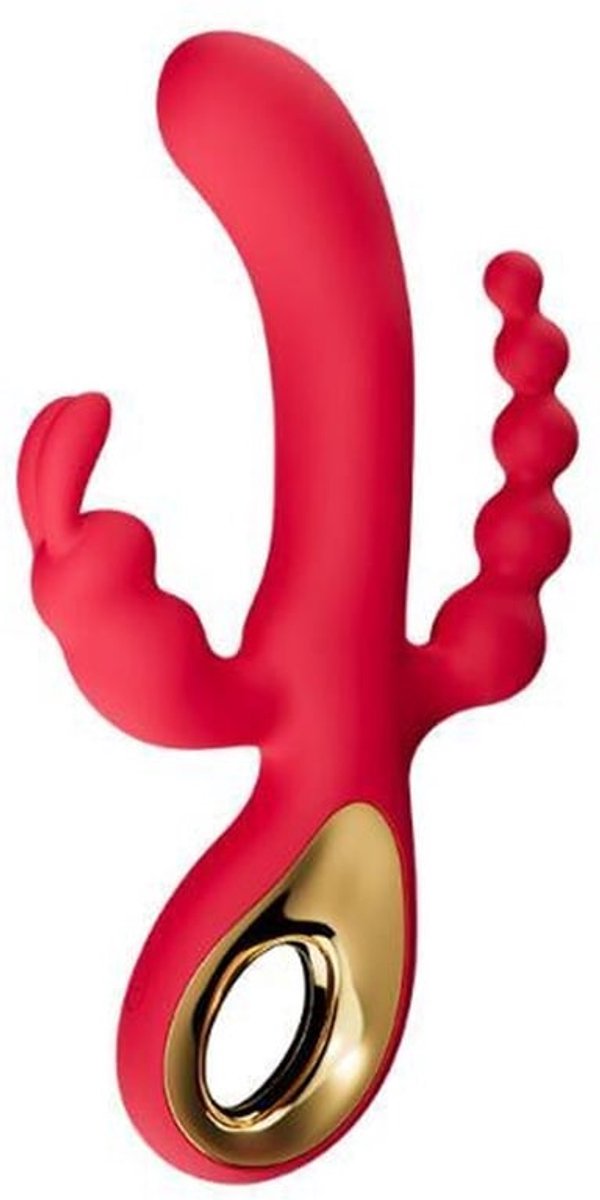3 Punten-Stimulatie-Siliconen-Waterdicht-Dildo-G-Spot-Vibrator-Vagina-Clitoris - 002