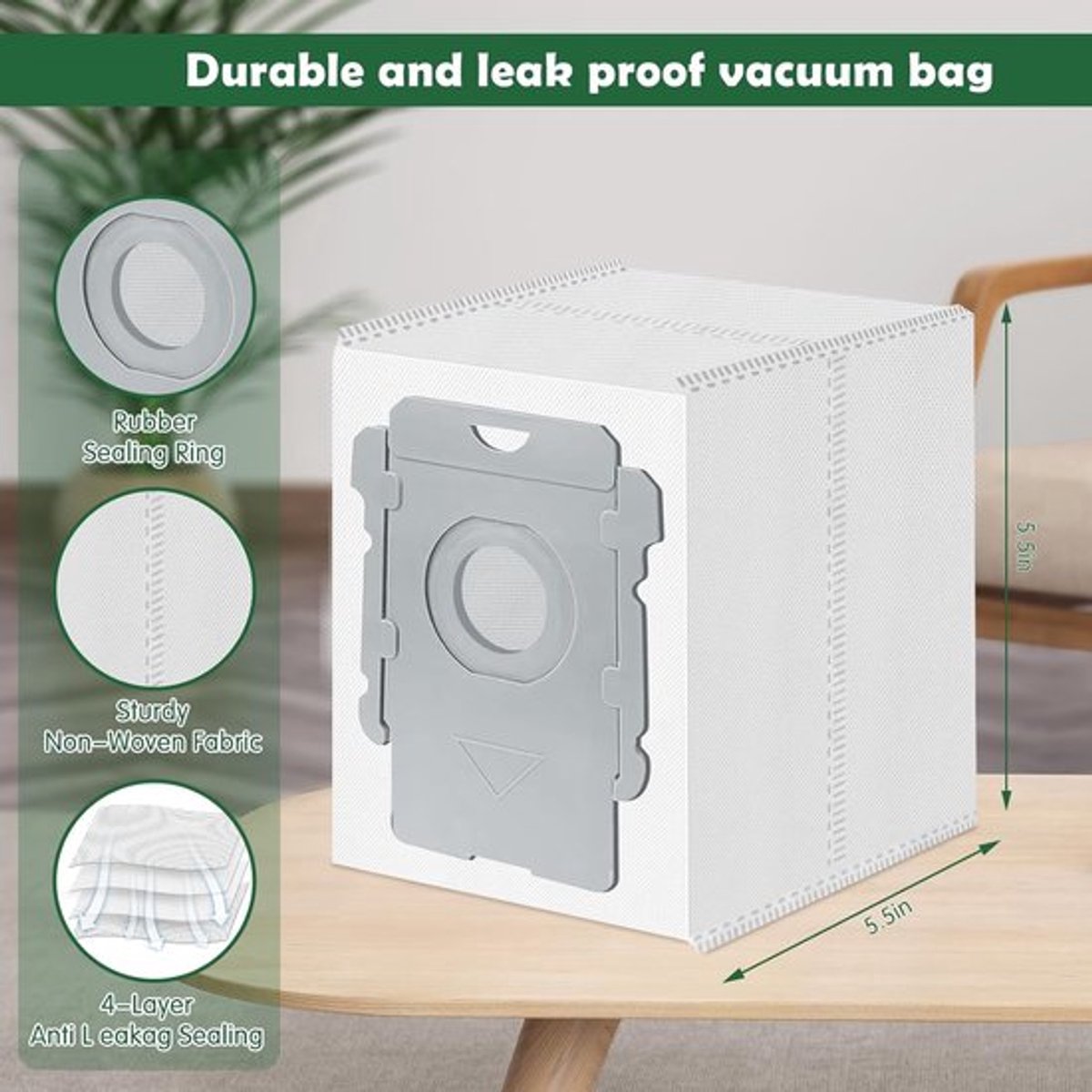 12 Stuks Stofzakken voor iRobot Roomba i7 i7+, i8, i8+, i3, i3+, i4, i4+, i6, i6+, s9, s9+ Plus 10 Max 105 705 Vac Clean Base afzuigstation, i/s/j Combo Essential Serie Stofzuigerrobot Stofzuigerzak