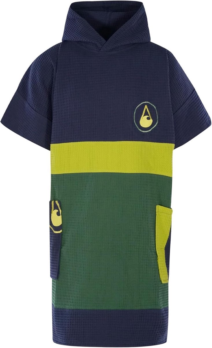 SnelShoppen - Unisex Pampatar Surfing Hooded Changing Towel Poncho - Navy - Zachte Katoen Waffle Piqué, Reis Kussen, Praktische Heuptas, Machinewasbaa