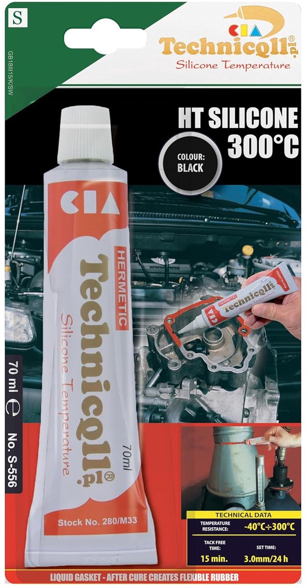 SnelShoppen - Zwart Siliconen Lijm Sealant 70ml - Hoge Temperatuur Weerstand tot 300ºC - Flexibel en Hermetisch - Ideaal voor Metaal, Glas, Hout, en M