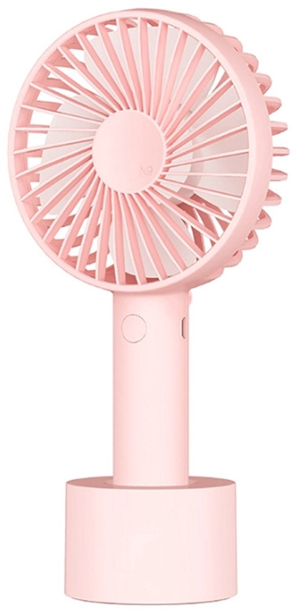 N9 mini draagbare handventilator – USB-oplaadbaar, instelbare snelheid, geluidsarm (roze)