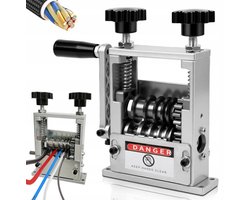 Kabelstripper Machine - Draadstripper - Draadpeller - Handmatig en Elektrisch - 3-17 mm - 6 Draadingangen - 5 Hardmetalen Messen - Dubbel Instelbaar - Draadstripmachine - Voor Elektriciens en Koperrecycling - Zilver