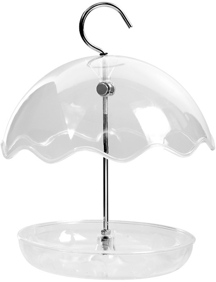 YAGXIG Vogelvoeder voor buiten - Kunststof vogelvoeder - Hangende vogelvoeder - Transparant hangend voederstation - Wind- en regenbestendig - Vogelvoeder - Uitstekend decoratief accessoire - 1 stuk