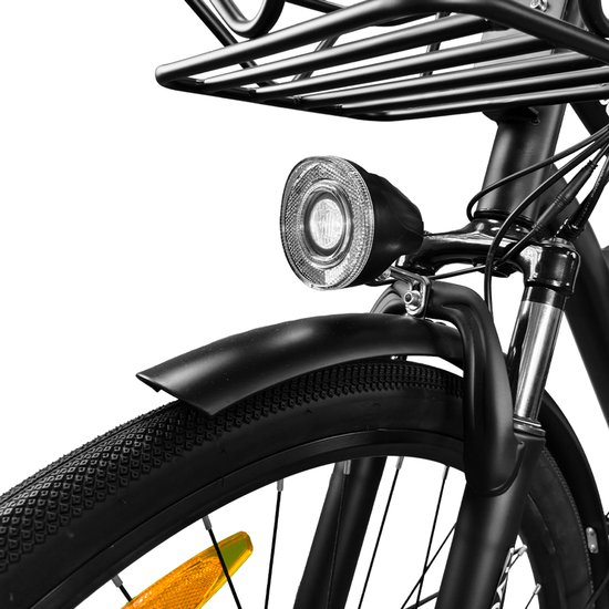 Lookroad L28 MINI Elektrische Fiets - 250W Motor, 36V 18Ah Accu, 120km Bereik, 7-Speed Shimano, Schijfremmen, Korf & Gepäckträger - Zwart — afbeelding 2