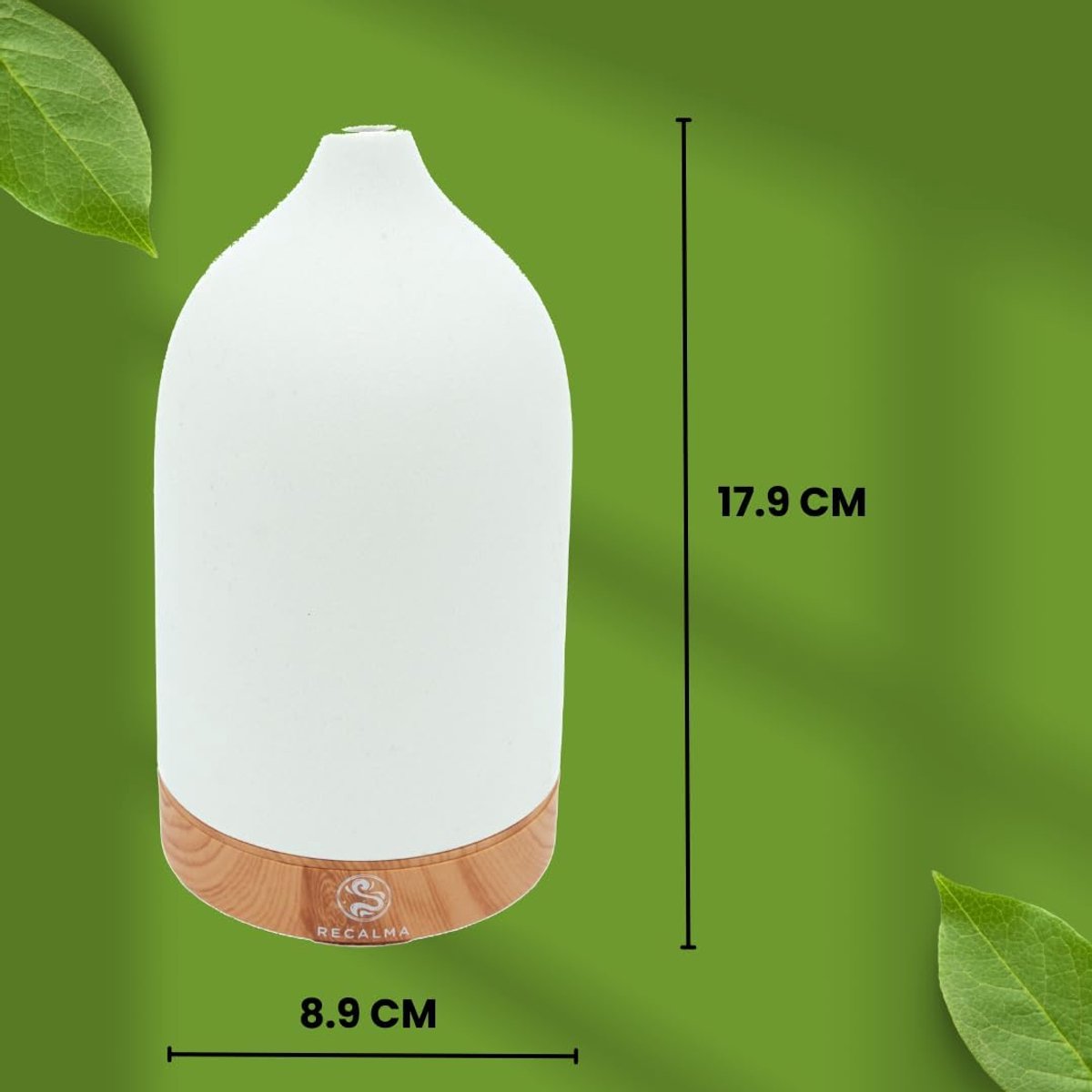 SnelShoppen - White Aroma Diffuser Ceramic, Ultrasonic Aromatherapie, BPA Vrij, Aanpasbare Mistmodus en Timer, Essentiële Olie Lamp voor Ontspanning e