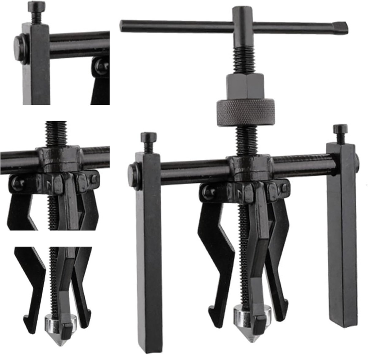 SnelShoppen - 3-Jaw Bearing Puller voor Auto's, Motoren, Mechanische Lagers, Landbouwmachines - Hoogwaardige Chrome-Vanadium Staal - Zwart