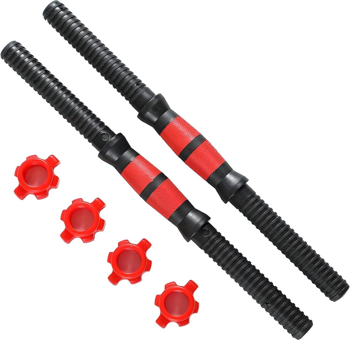 SnelShoppen - 40cm Universele Dumbbells Set van 2 Stuks Verstelbaar Gewicht, Stalen Dumbbell Bars voor Krachttraining Thuis en in de Sportschool, Fitn