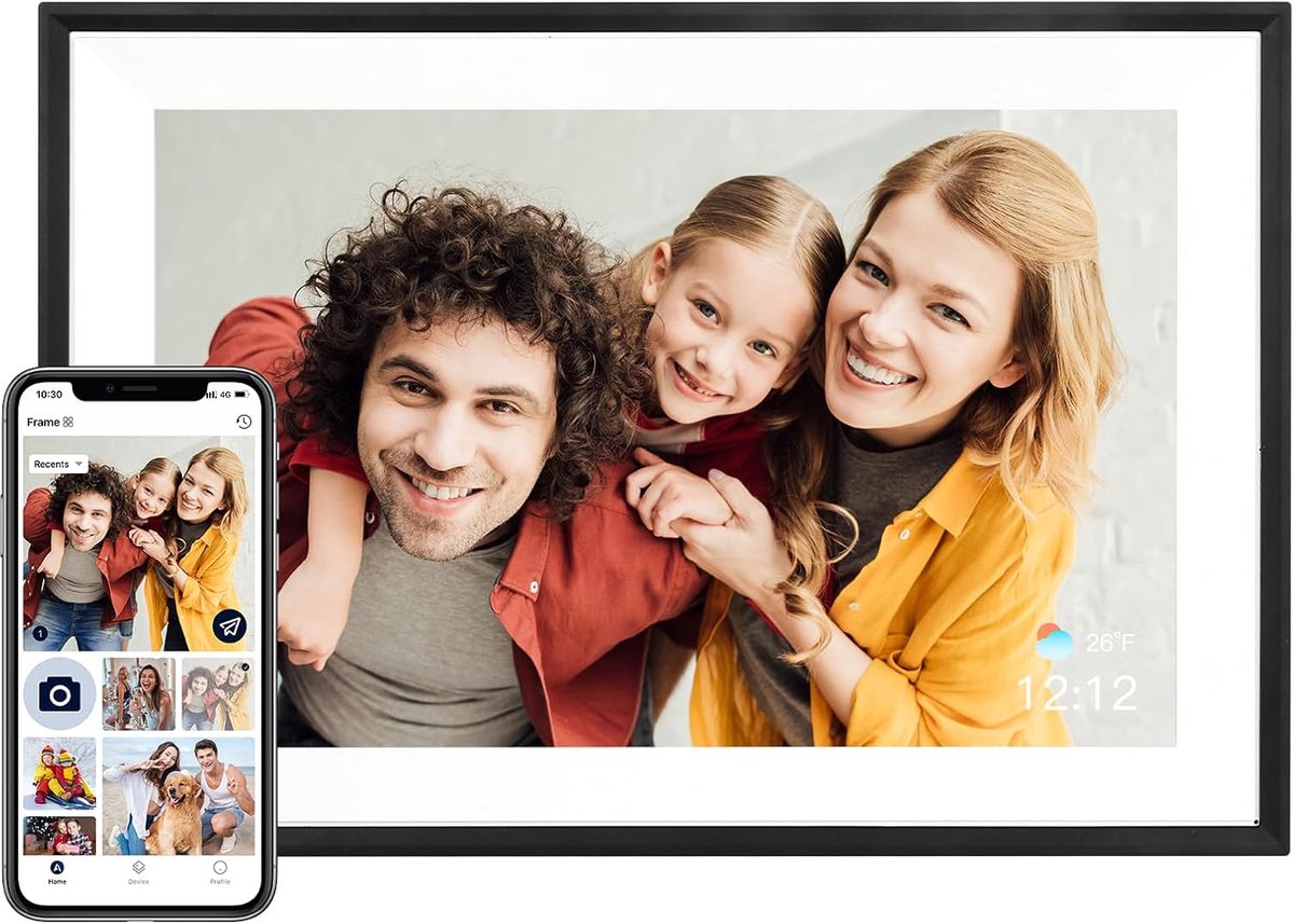 Digitale Fotolijst - Wifi Fotolijst - Foto's Delen - Met App Bediening - 10.1 Inch - Zwart