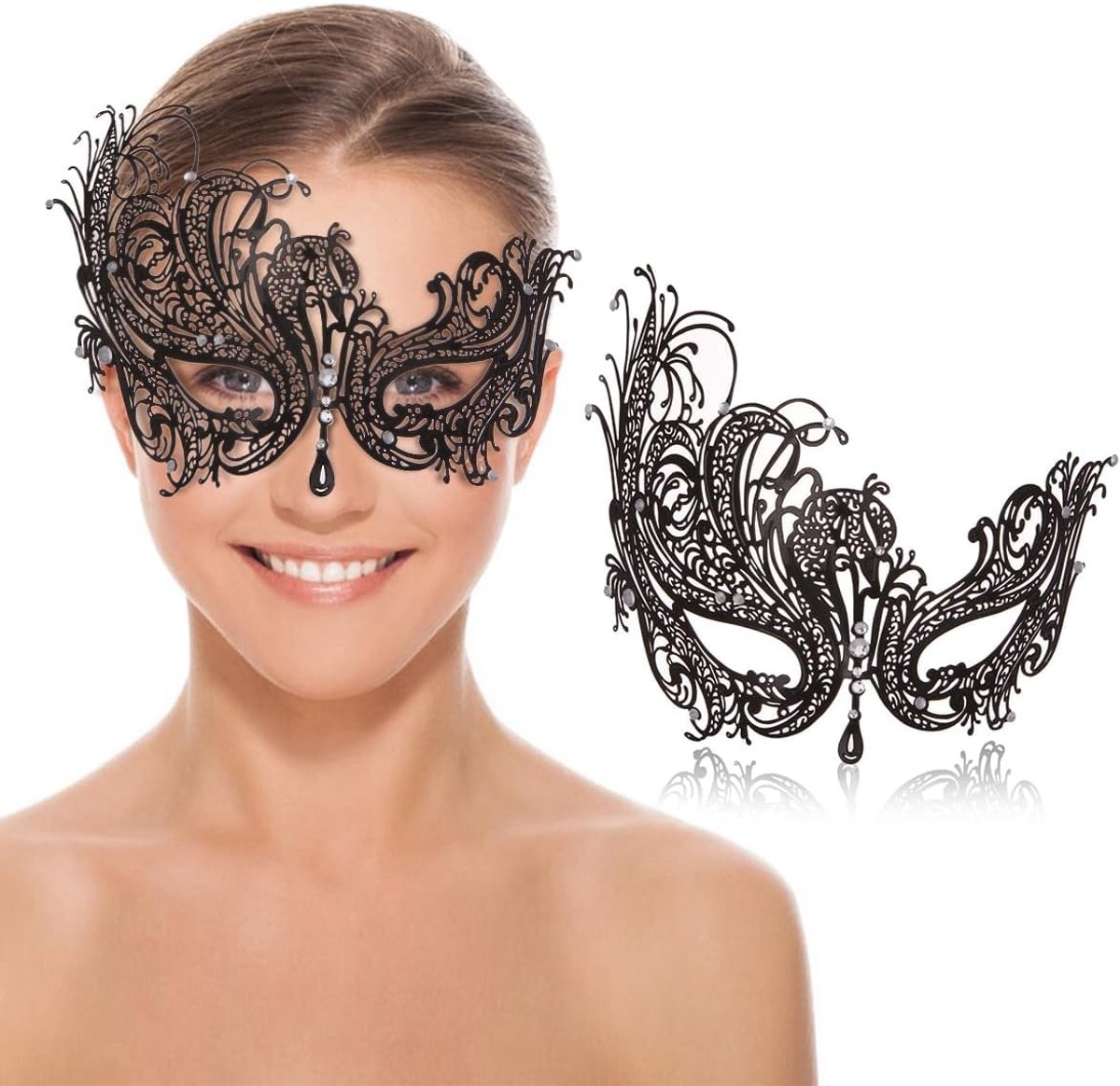 SnelShoppen - Venetiaans Masker voor Dames, Sexy Oogmasker voor Gemaskerd Bal, Kostuummasker van Duurzaam Metaal voor Feest, Cosplay en Eindejaarsbal