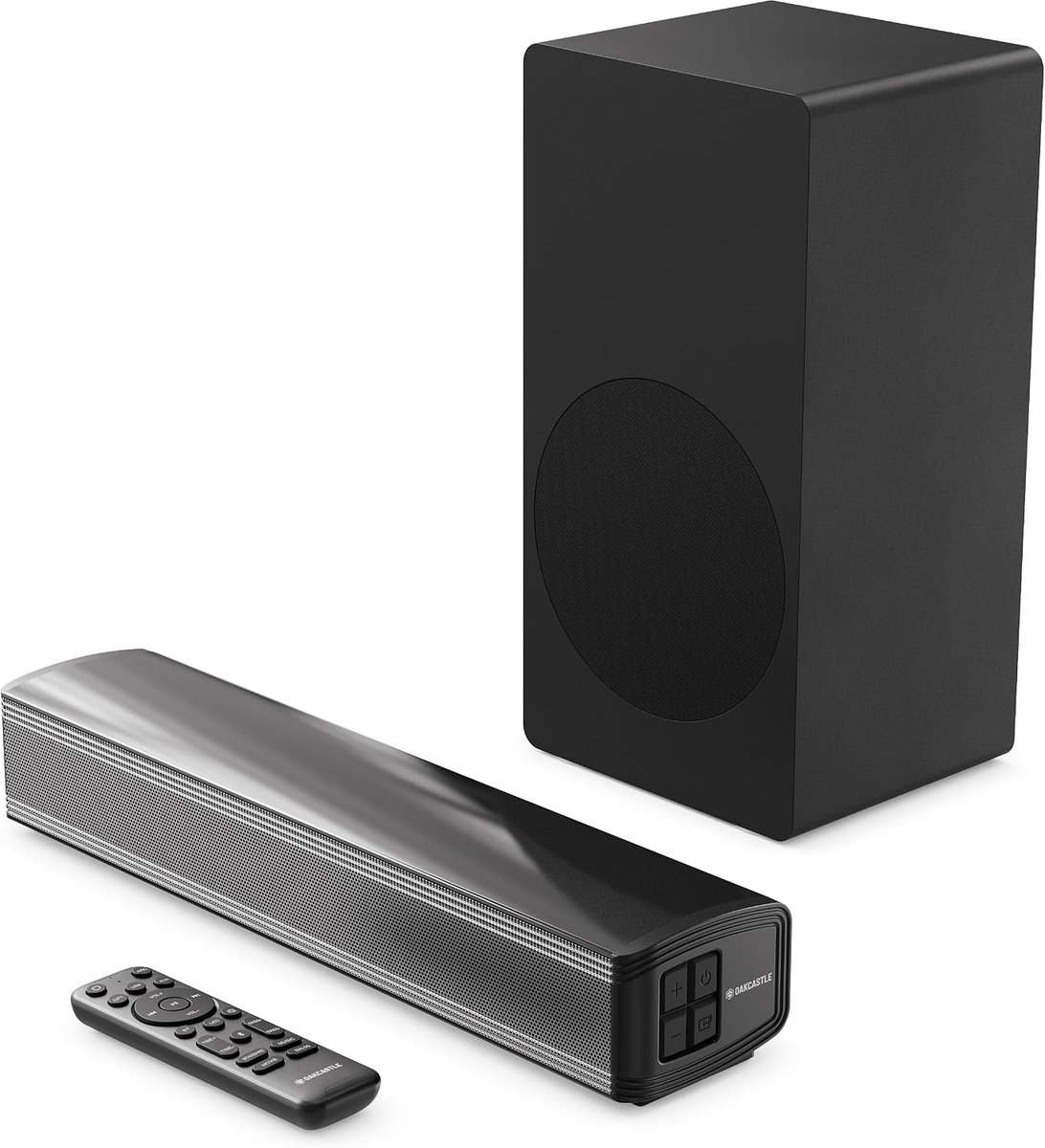SnelShoppen - Soundbar TV 2.1 met Bekabelde Subwoofer 90 W RMS | Bluetooth 5.4 Soundbar met HDMI ARC, Optisch, AUX, USB - Home Theater Wandmontage