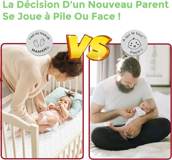 SnelShoppen - Gepersonaliseerd Babycadeau & Doopcadeau - Beslissingsmunt voor Nieuwe Ouders - Uniek Geboortecadeau met Vingerafdruk - Roestvrij Staal — afbeelding 5