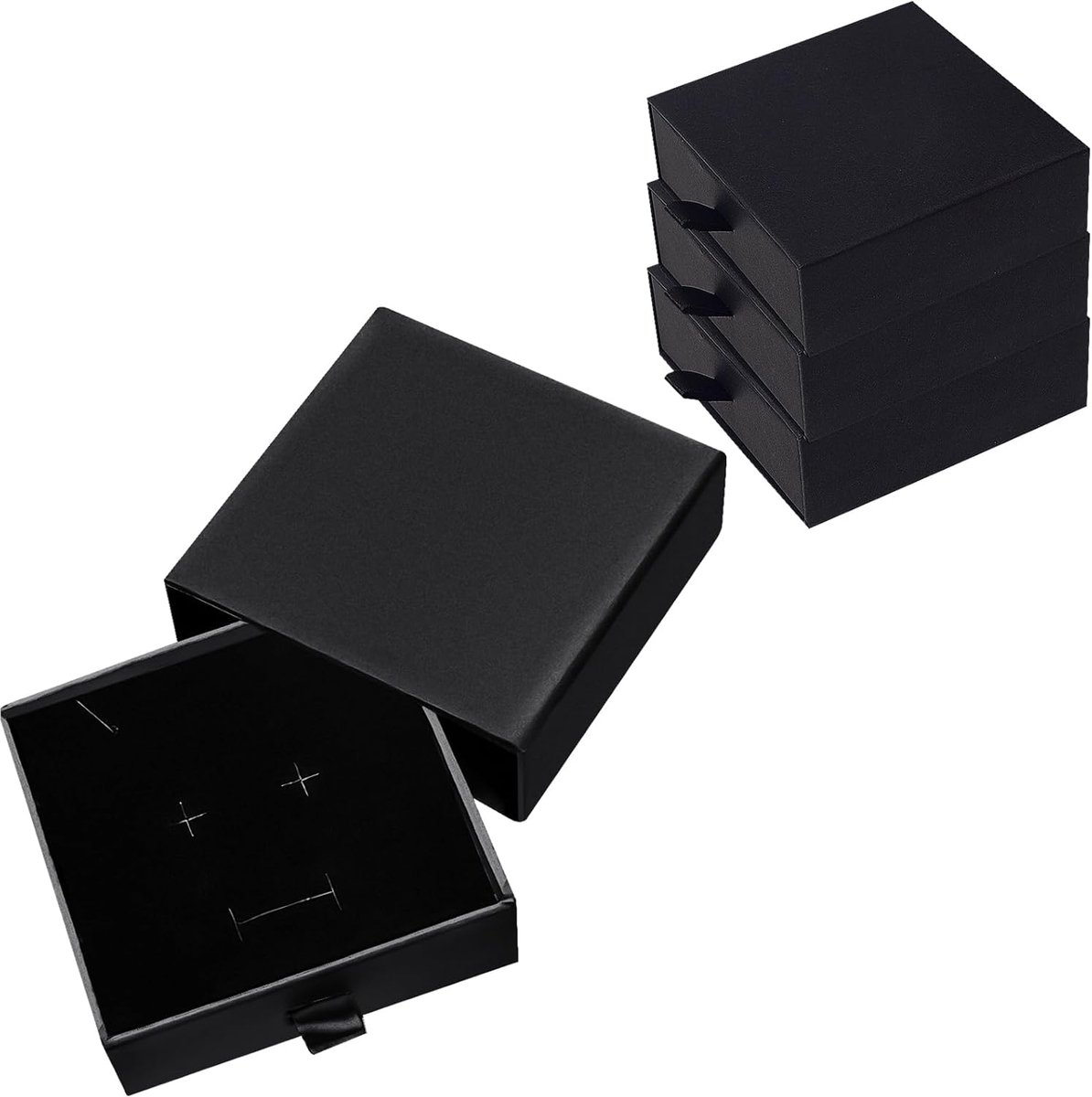 SnelShoppen - Sieradendoos 4 Stuks, Cadeaudoos Klein voor Sieraden, Luxe Geschenkdoos met Deksel voor Armbanden en Kettingen, Perfect voor Valentijnsd