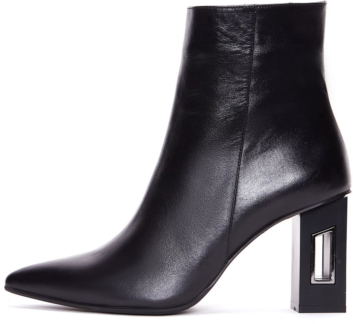 DERIMOD Heeled Ankle Boots Leather Heeled Ankle Boots