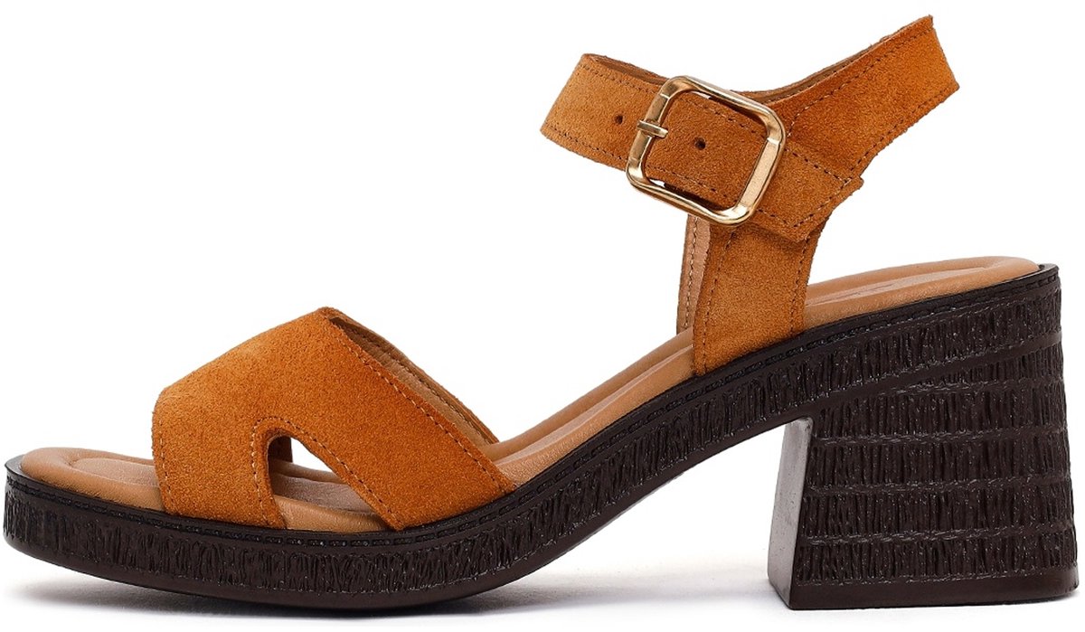 DERIMOD Sandalen Met Middelhoge Hak Suède Mid Heel Sandalen