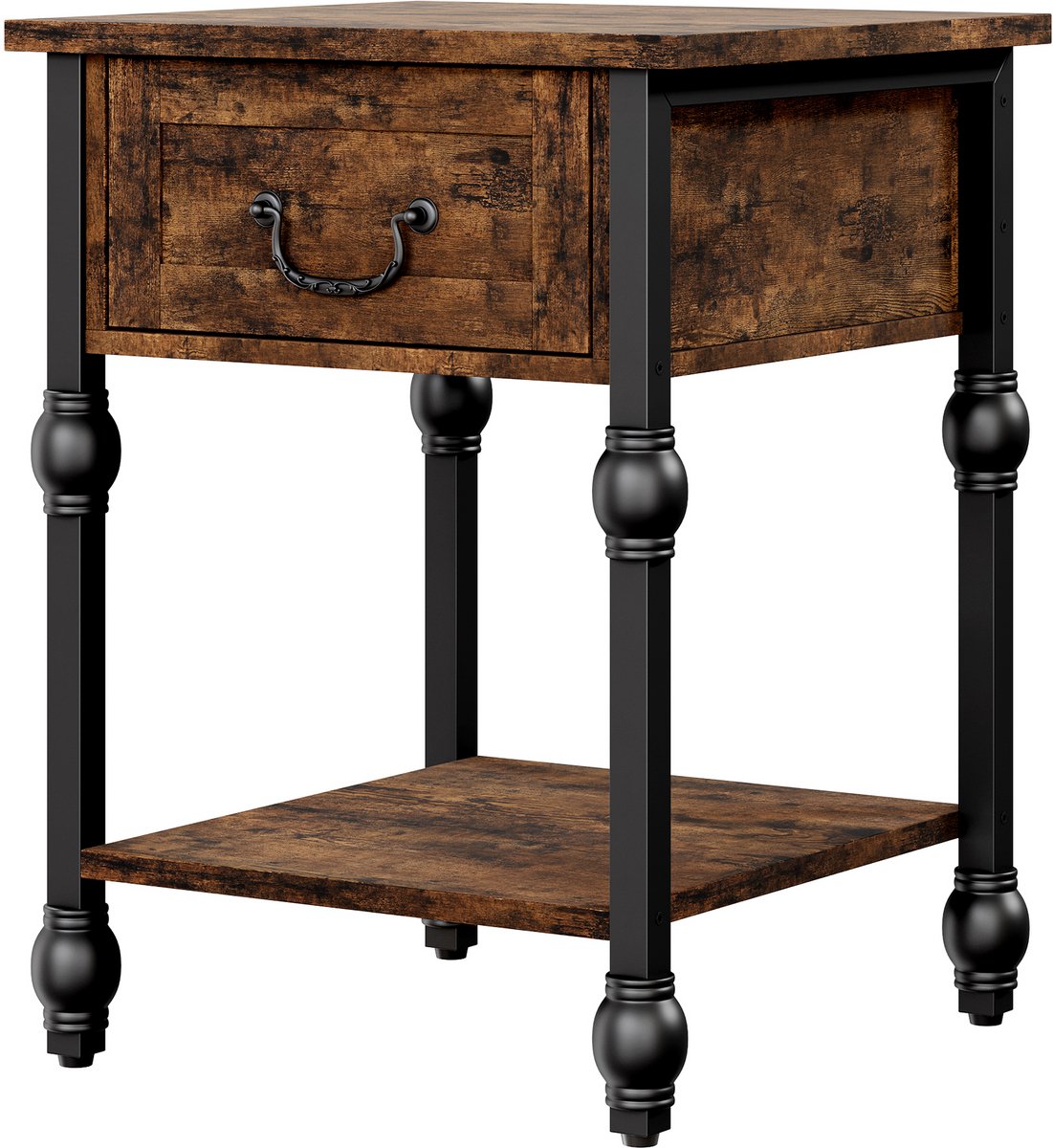 Triumpunpre Sidetable Romeinse Kolom met Lade - 40x40x60cm - Landelijk Design - Bijzettafel voor Woonkamer Hal Slaapkmer - Modern Grijs