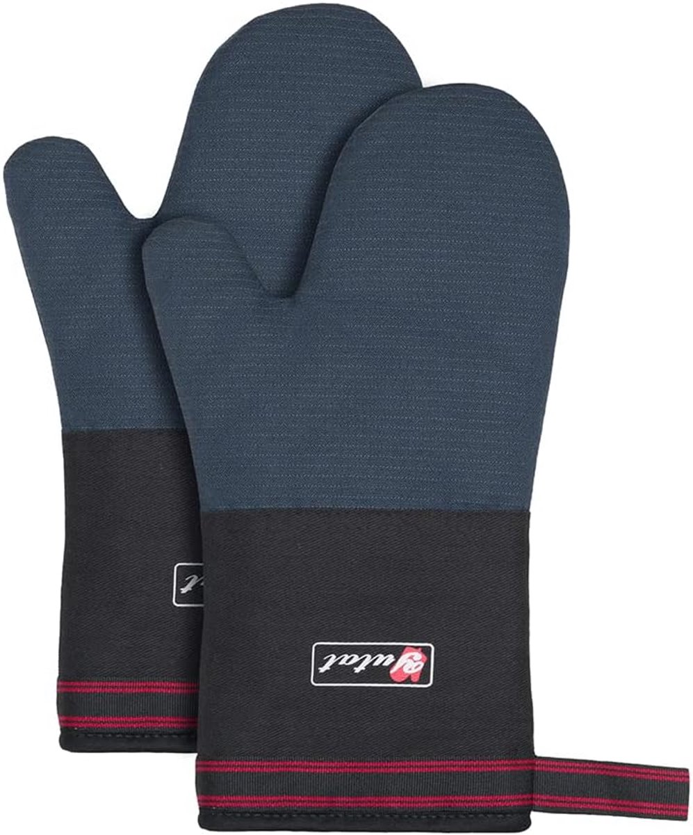 Thijox - Hittebestendige Ovenwanten Set van 2 - Marineblauw - Extra Lange Topflappen met Anti-Slip - Perfect voor Koken, Bakken en Grillen tot 250°C