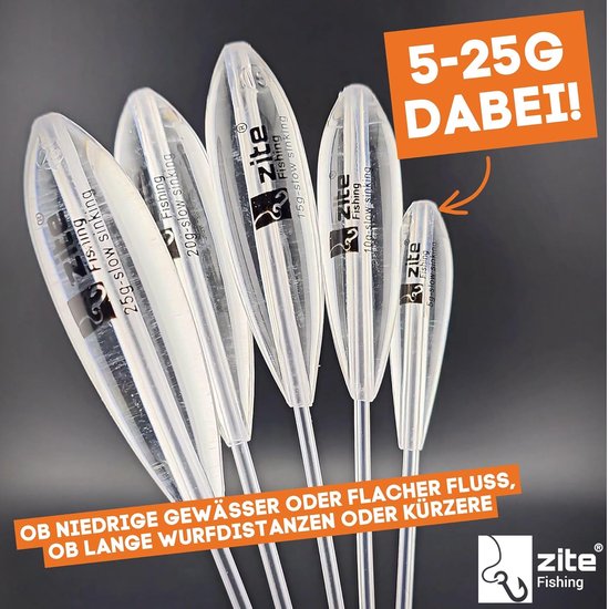 Thijox - Sbirolino Hengeldobbers Set van 2, 5-25 g, Langzaam Zinkend, Aerodynamisch voor Forel Vissen met Foreldeeg en Troutlepels van Thijox — afbeelding 2