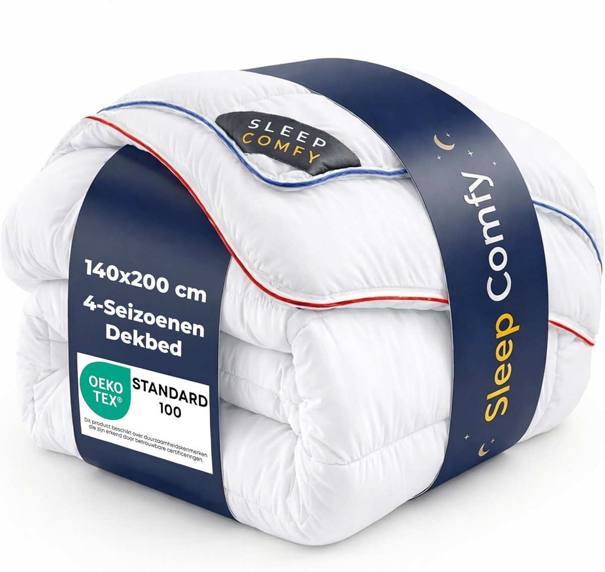 SnelShoppen - Luxe 4-Seizoenen Deken 140x200, Thermo Balance Antibacterieel, Hypoallergene Ganzendeken, Ideaal voor Zomer en Winter, Oeko-Tex Gecertif