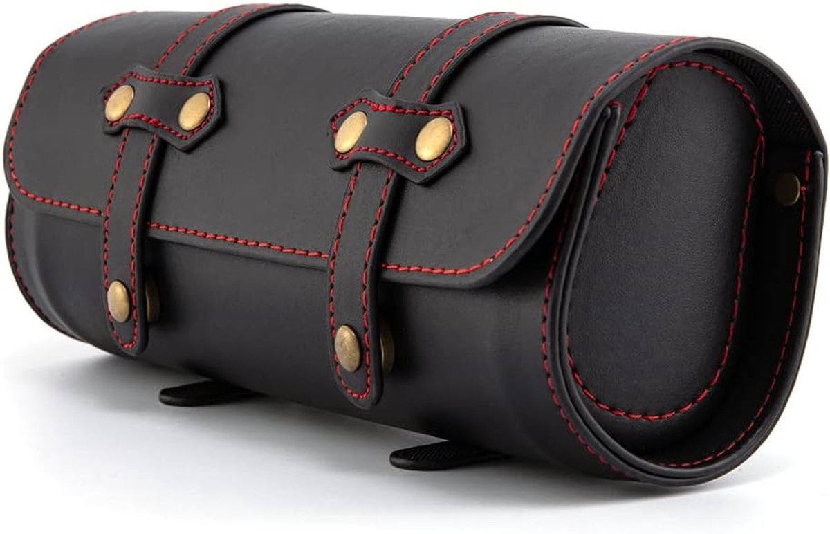 SnelShoppen - Motorfiets Zadel Tassen - Leren Motorfiets Accessoires - Fietstas voor Gereedschap - Luggage Rolls met 2 Gespen - Voor Motor en Fiets -