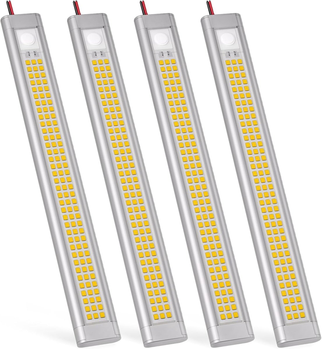 SnelShoppen - 12V LED Lamp Caravan - 12 Volt Lampen voor Camper, Bus, Boot - 4000K Warm Wit Verlichting - Energiezuinig - 1100 Lumen - 4-Pack - Zilver