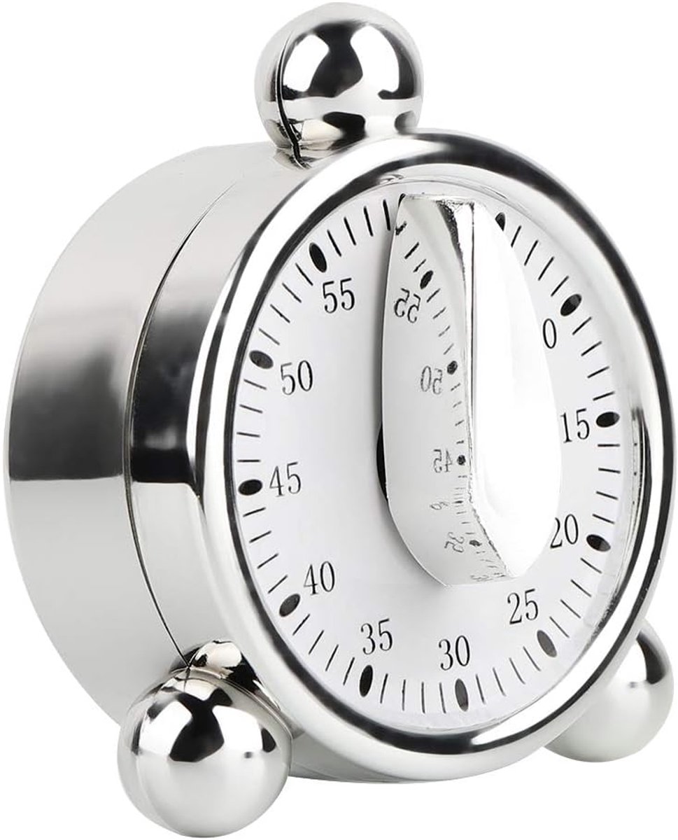 SnelShoppen - Mini Kooktimer 60 Minuten Mechanisch, Magneet Countdown Klok met Luide Alarm voor Koken, Bakken, Leren, Sport, Keuken Accessoires