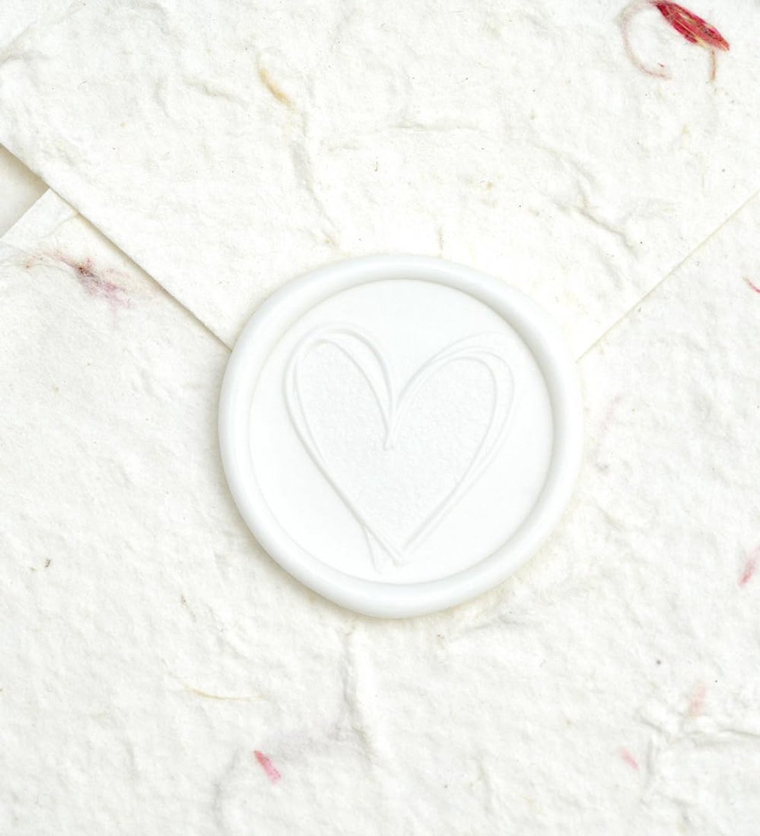 SnelShoppen - 50 Stuks Hart Wax Seals Zelfklevend Bruiloft Stempel voor Uitnodigingen, Enveloppen, Plaatjes, Cadeaus, Scrapbooking - Witte Wax Seal vo