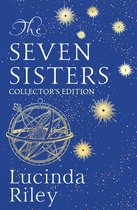 Boekcover van 'The Seven Sisters' Collector's Edition door Lucinda Riley, met een donkerblauwe achtergrond en gouden sterren en een astrolabium.