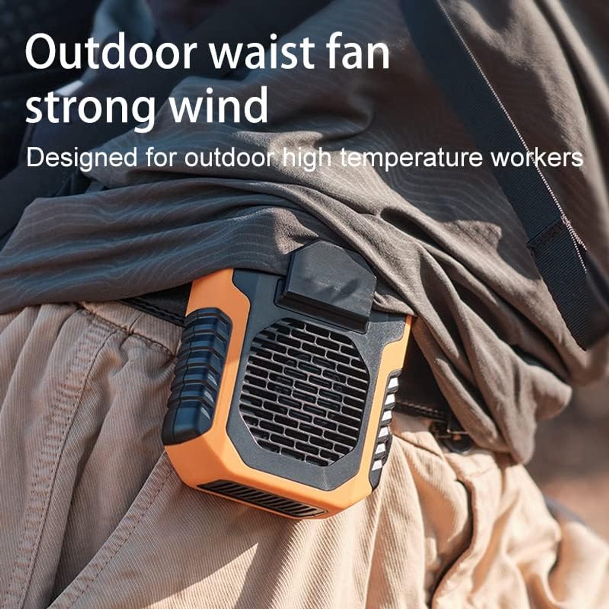 SnelShoppen - Draagbare 3 in 1 Tailliefan 6000 mAh met Powerbank Functie, 6200 rpm Sterke Luchtstroom Clip-on USB Ventilator voor Werk, Tuin, Kamperen