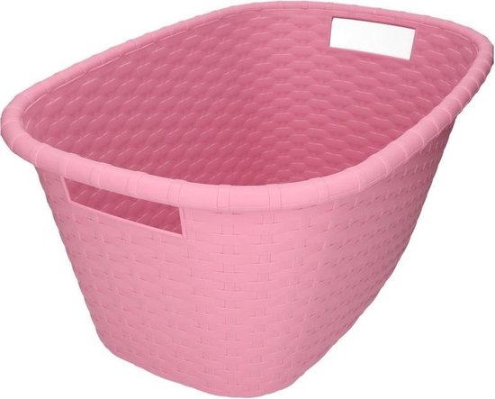 Roze kunststof wasmand 35 liter - Wasmanden/wasgoedmanden -  Huishoudelijke... | bol.com
