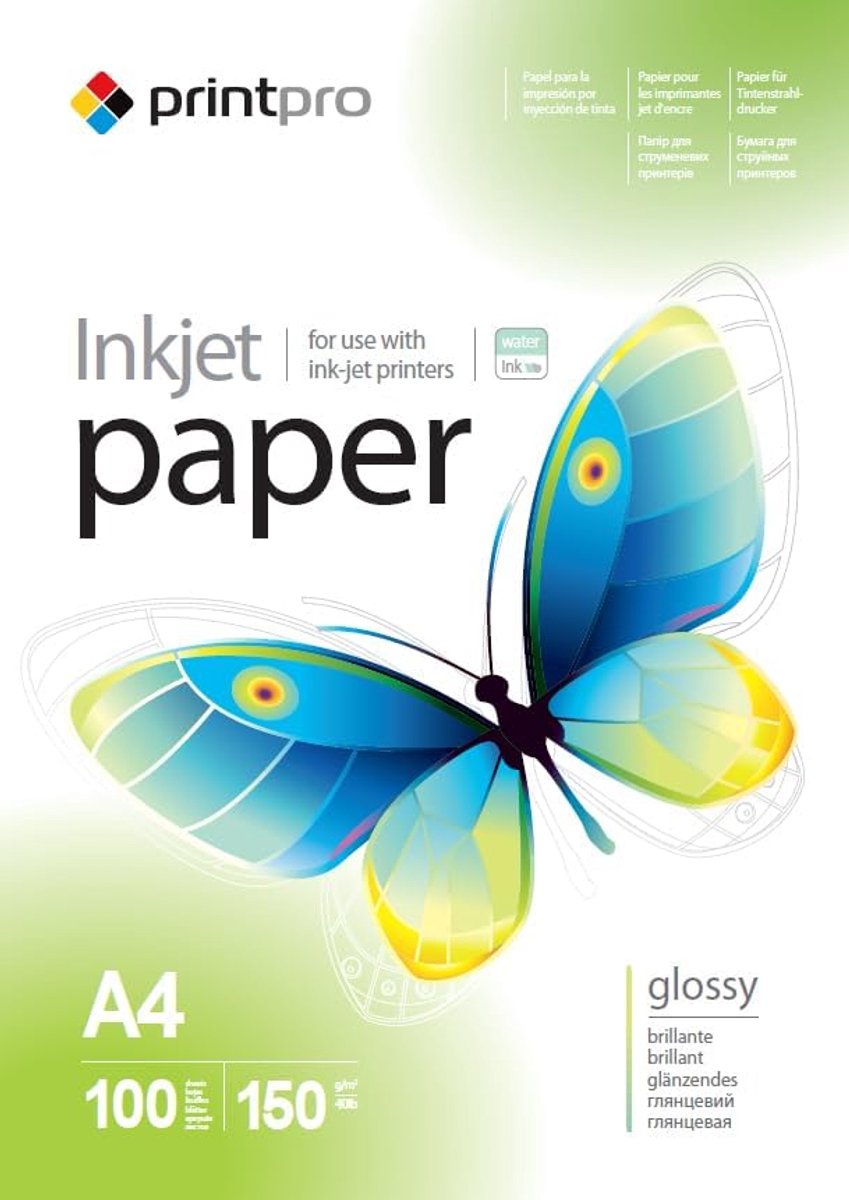 SnelShoppen - ColorWay PrintPro Glossy Fotopapier A4 150 g/m² 100 Vellen Waterdicht en Sneldrogend voor Inkjet Printers - Hoogwaardig en Kleurrijk