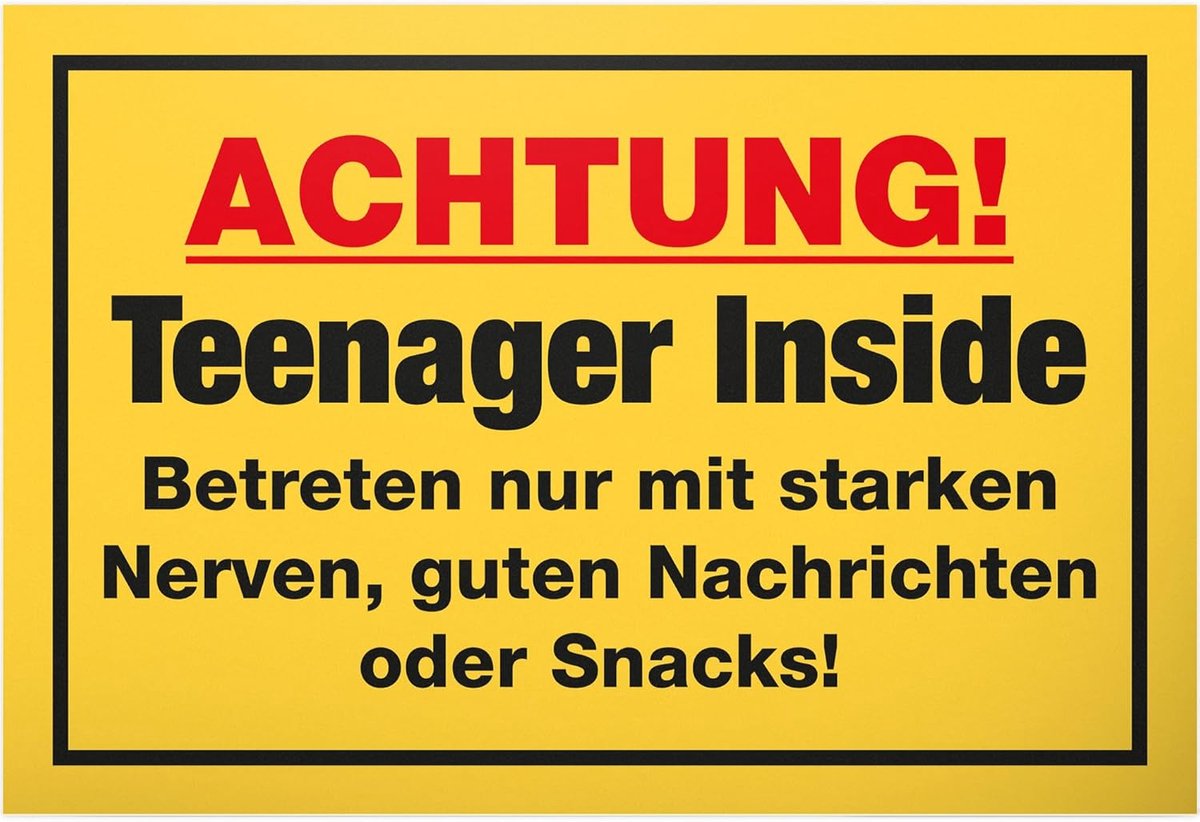 SnelShoppen - DankeDir! Teenager Plastic Sign 30 x 20 cm - Decoratieve Deurplaat voor Jongens en Meisjes - Leuke Verjaardagscadeau Idee voor tienerkam