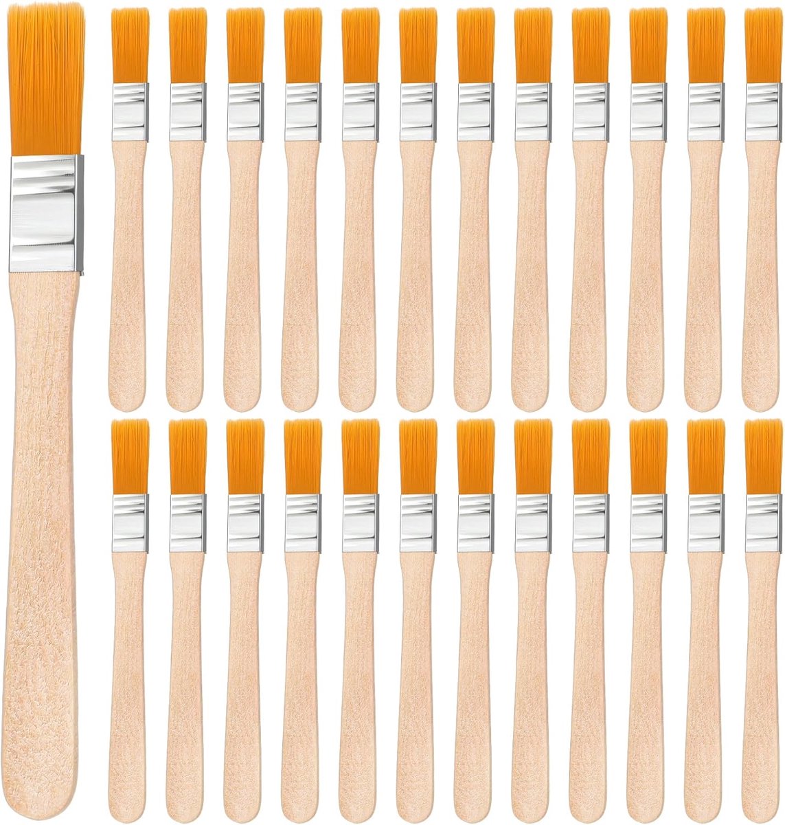 Thijox - 22-delige platte kwasten set, lakkwasten, schilderkwasten met houten handvat, nylon borstelharen, ideaal voor kunst en doe-het-zelf projecten
