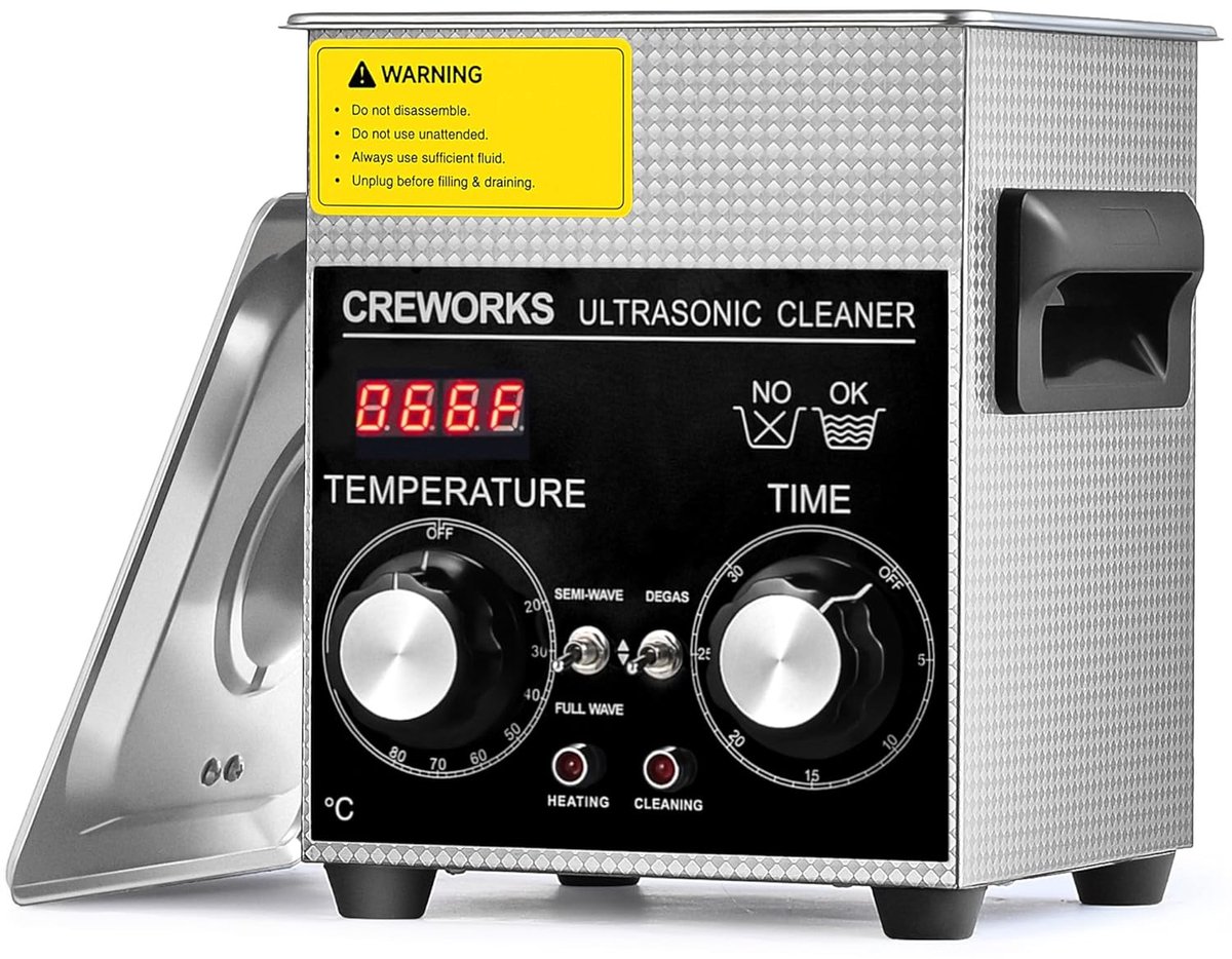 SnelShoppen - Ultrasonic Cleaning Device, RVS Ultrasoon Cleaner met Verwarmer, Timer, Ideaal voor Tandheelkundige Protheses, Sieraden, Brillen, 60W