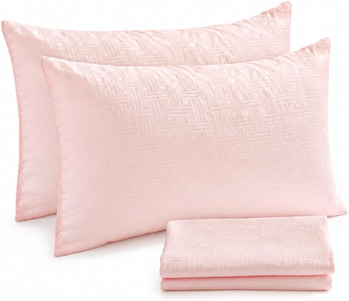 SnelShoppen - Set van 2 Kussenhoezen 40 x 70 cm, Zacht, Duurzaam & Huidvriendelijk, 100% Microvezel Kussenslopen (Roze) voor Thuis, Slaapkamer en Deco