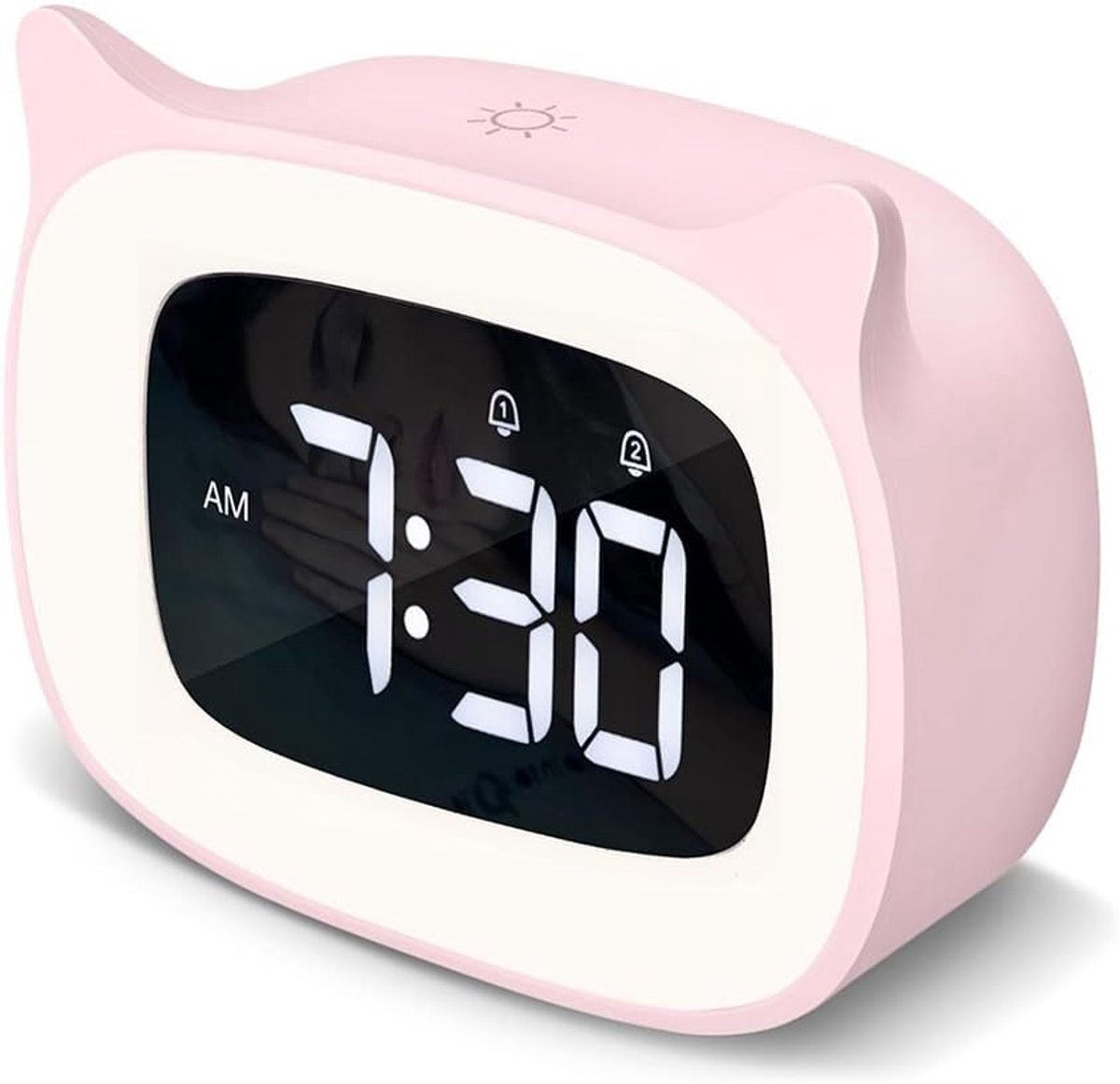 SnelShoppen - Kinder Digital Alarm Klok met Licht, 18 Muziek Ringtones, 5 Helderheidsstanden, 12/24 Uur, USB Opladen, Snooze Functie, Dubbele Alarm Kl