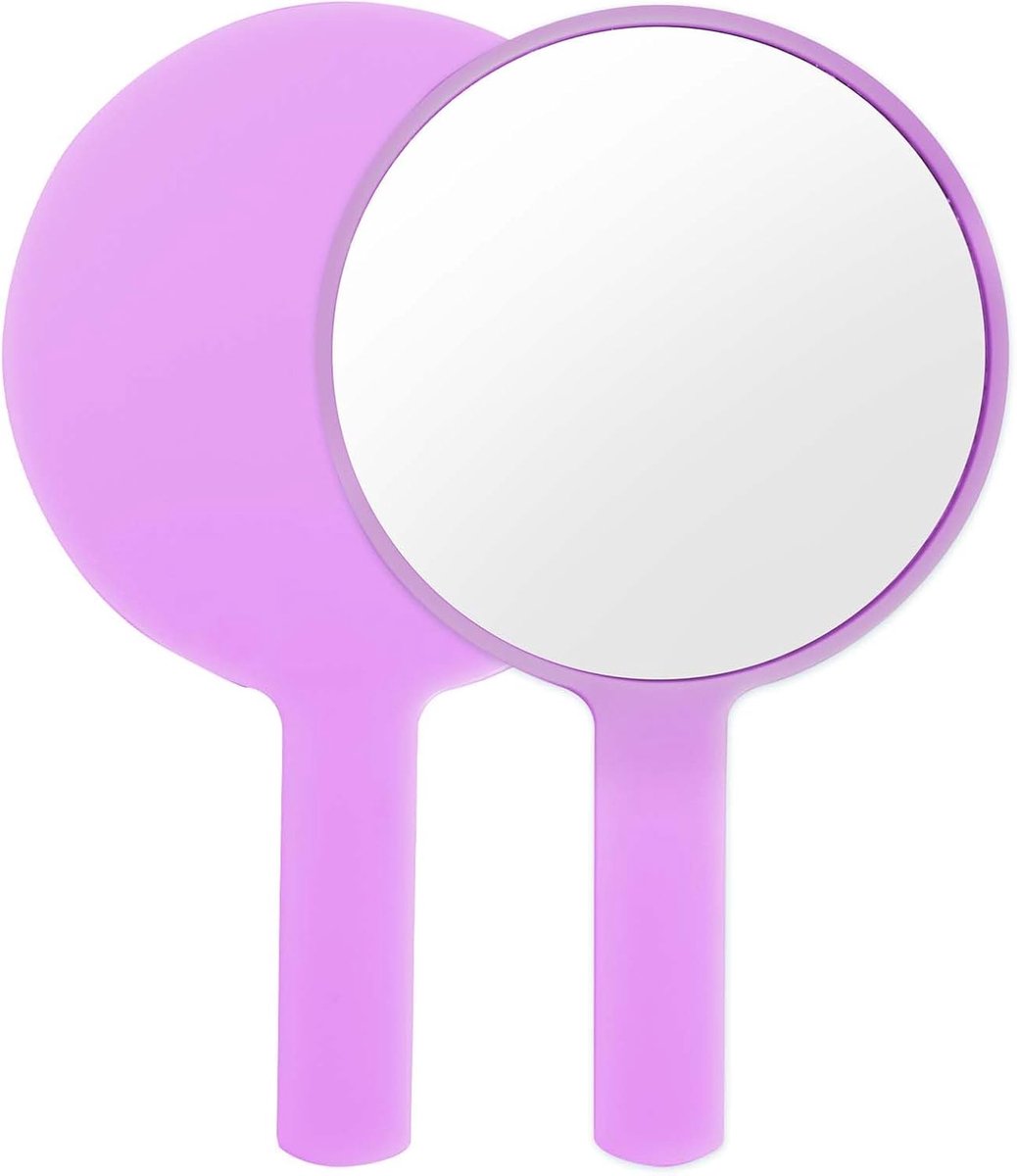 SnelShoppen - Handspiegel met Rond Handvat, DIY Kleine Spiegel, Cosmetische Spiegel, Multifunctionele Ronde Spiegel voor Vrouwen, Milieuvriendelijk PV