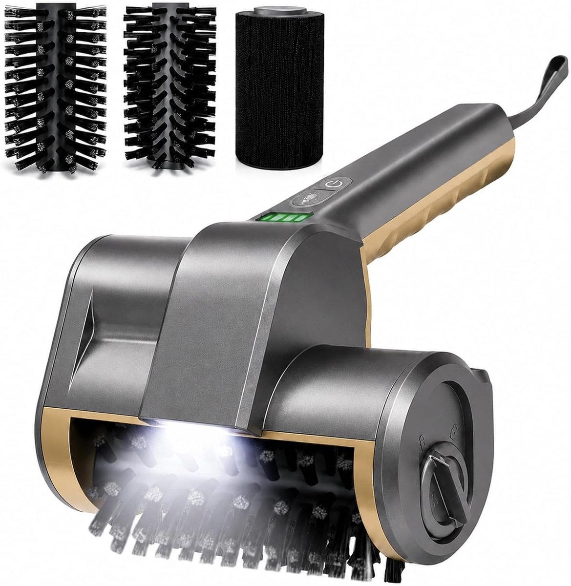 SnelShoppen - Elektrische Grillborstel met LED Licht - Oplaadbaar & Waterdicht BBQ Reinigingsgereedschap - 2 Niveaus Reiniging voor Gietijzeren Rooste