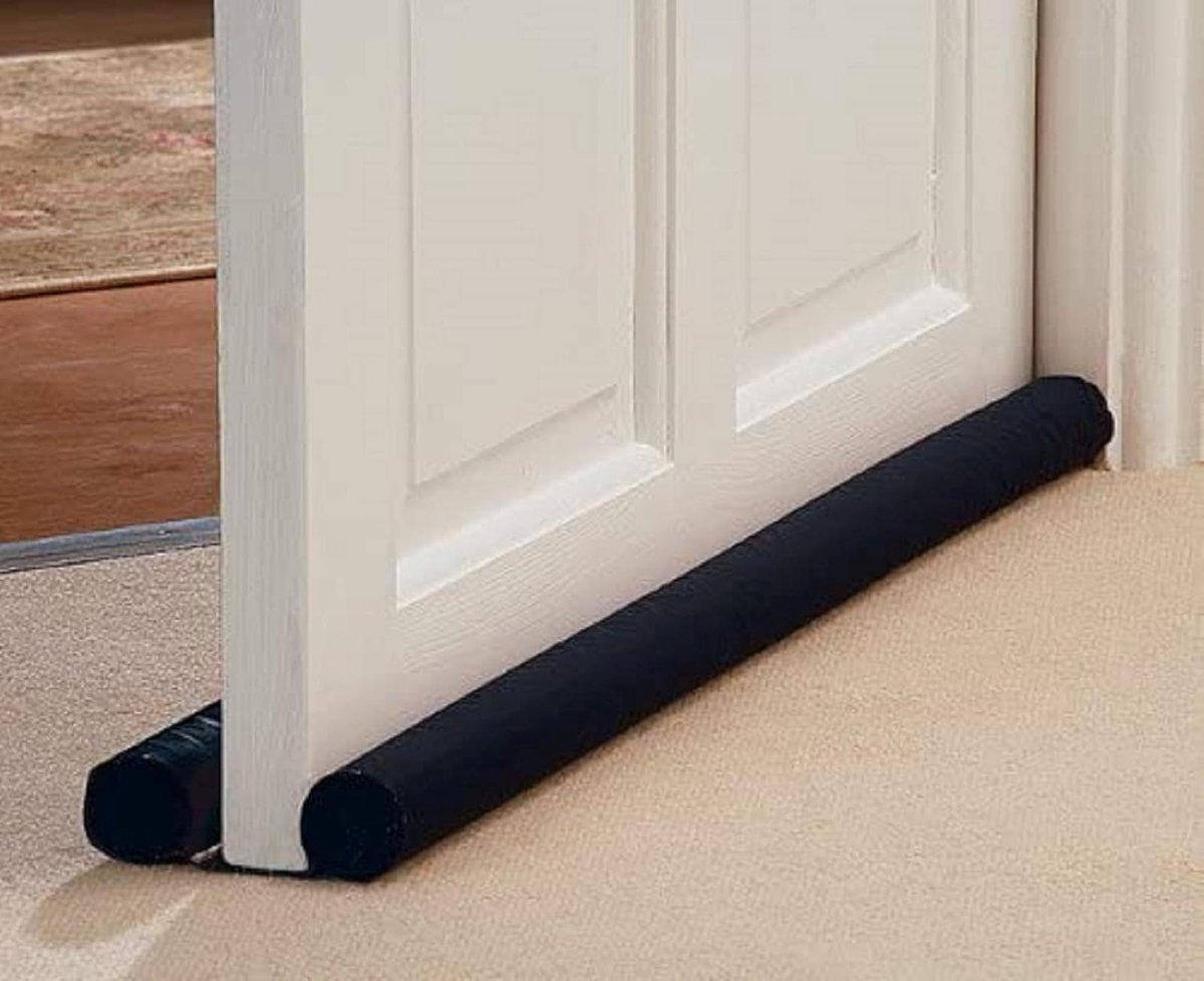 SnelShoppen - Dubbelzijdige Deurtrekker Tape - Isolatie Strip - 90cm Lang - Zelfklevend - Wit - Geschikt voor Alle Vloertypes - Voorkomt Tocht en Gelu
