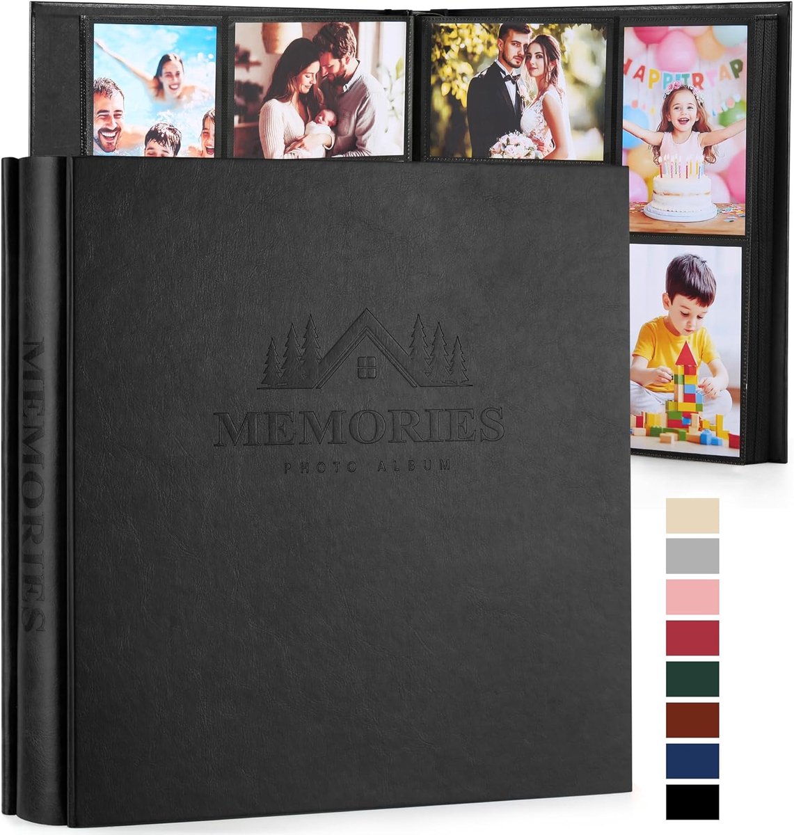 SnelShoppen - Luxe Fotoalbum 10 x 15 cm - 600 Foto's - Geborduurd Kunstleer - Grote Herinneringen Boek - Perfect voor Bruiloften, Baby's, Familie en S