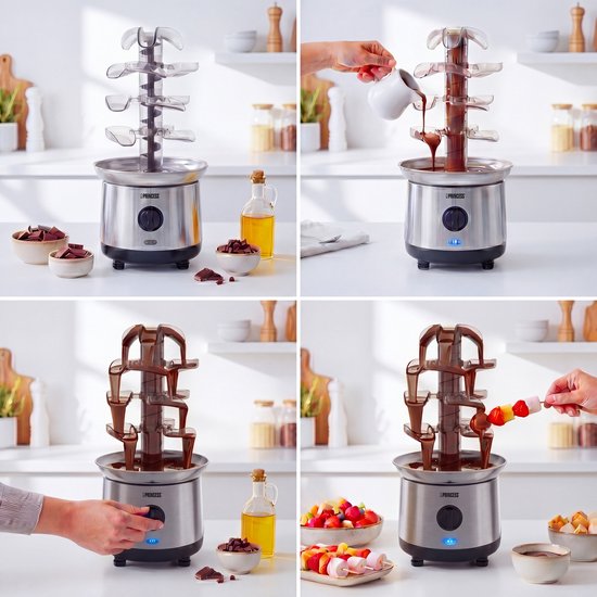 Princess 293000 Chocoladefontein - Chocolade fondue - Cascade 4 Lagen - Warmhoudfunctie — afbeelding 5