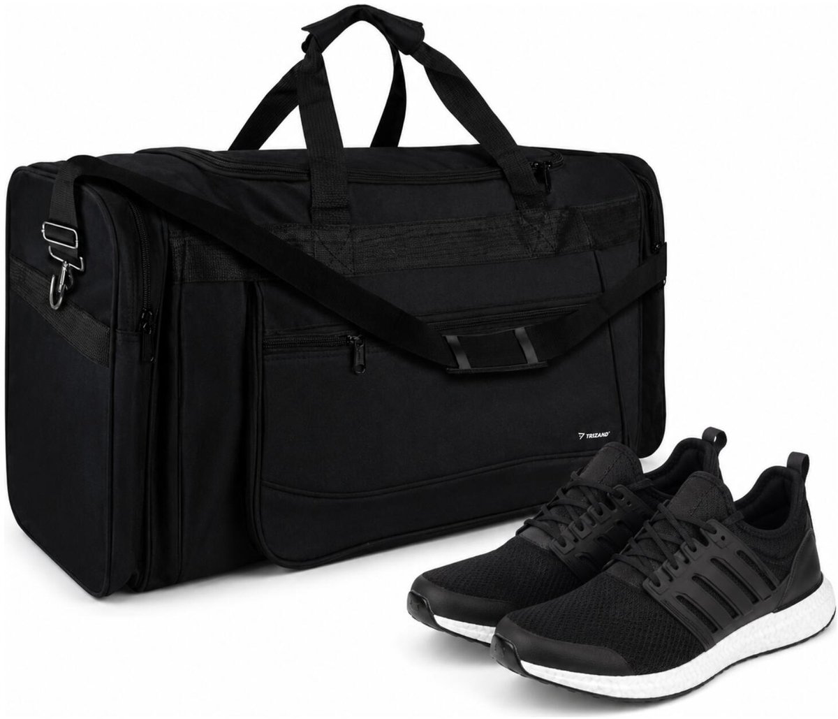 Trizand sporttas - zwart - 70 x 29 x 32 cm - 70L - codura - schouderband - waterafstotend