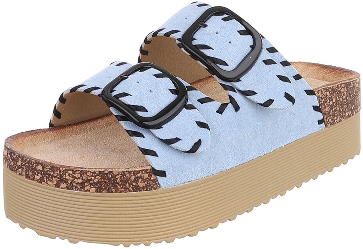 Plateau slippers - verstelbare gespen - dames Mt:39