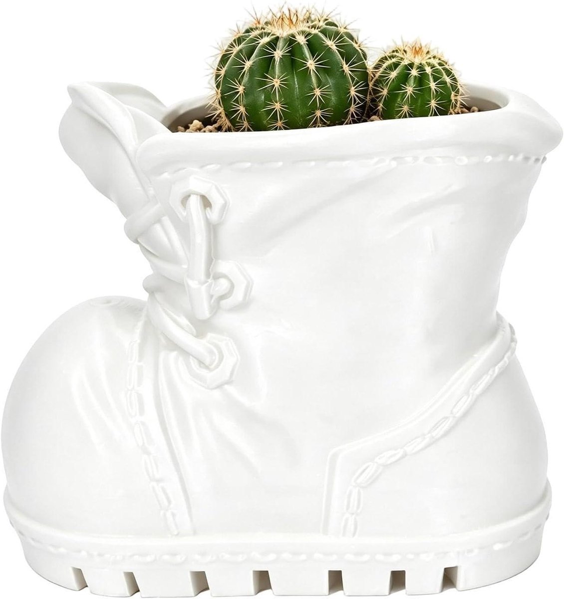 Planten Bloempot - Laarsvormige Container - Interieurdecoratie - Creatief Laarsontwerp - 9.6 x 12 x 9.6 cm - Wit