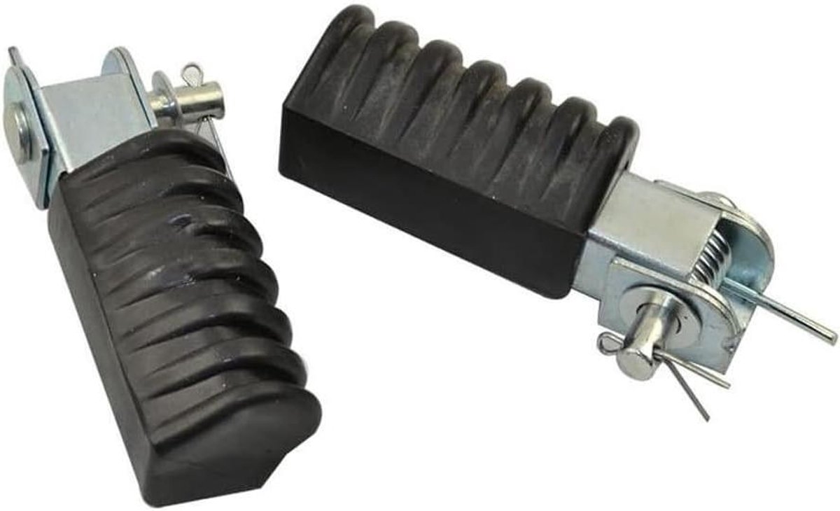 Voetsteunen Motorfiets - Pedaalsteunen Set - Off-road Rijden - Duurzaam Metaal - 17 x 14 x 5 cm - Zilver