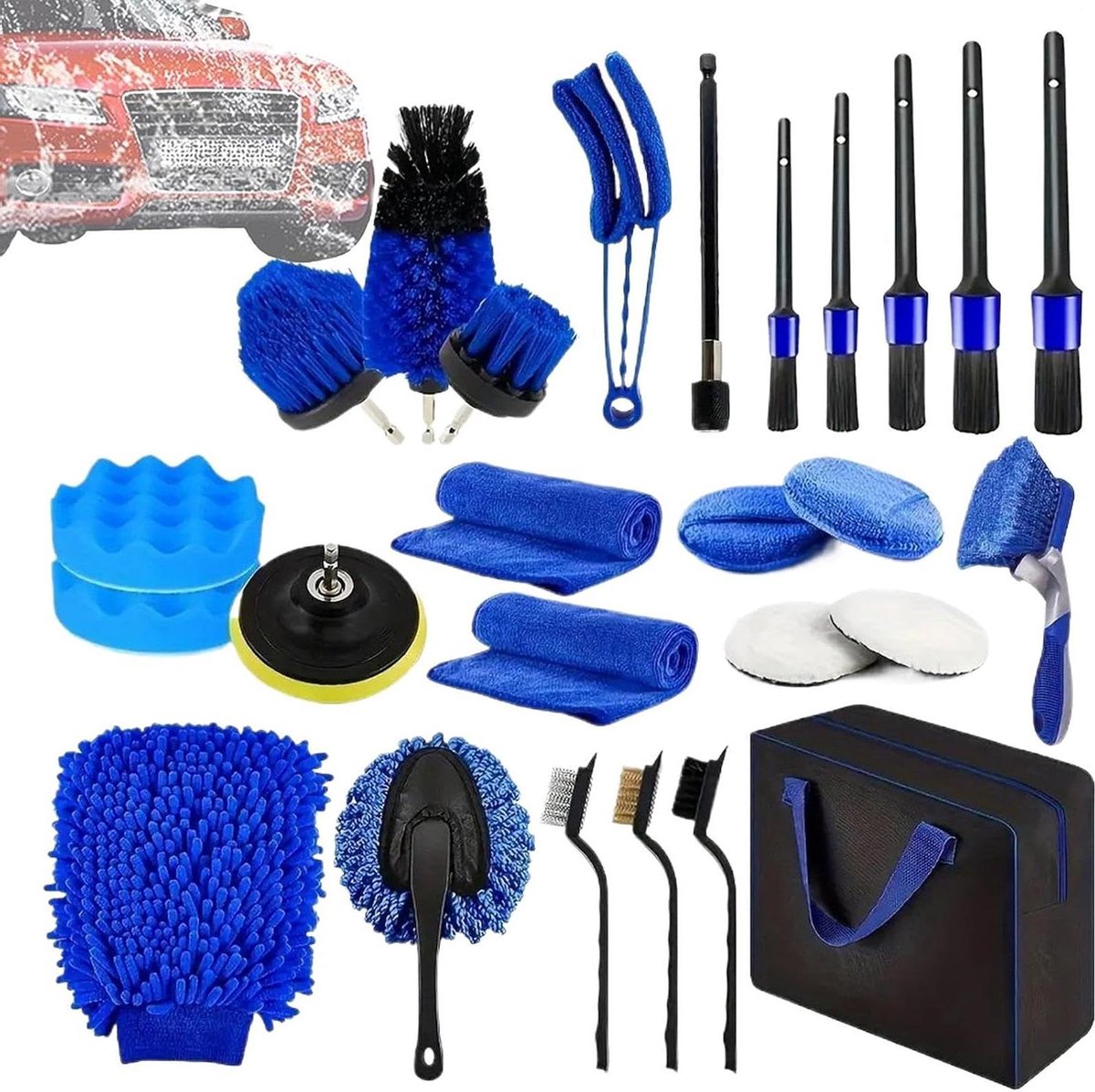 Auto Waskit - Detailing Set - Voertuig Reinigen - Ergonomische Grip - 36.8 cm - Niet gespecificeerd