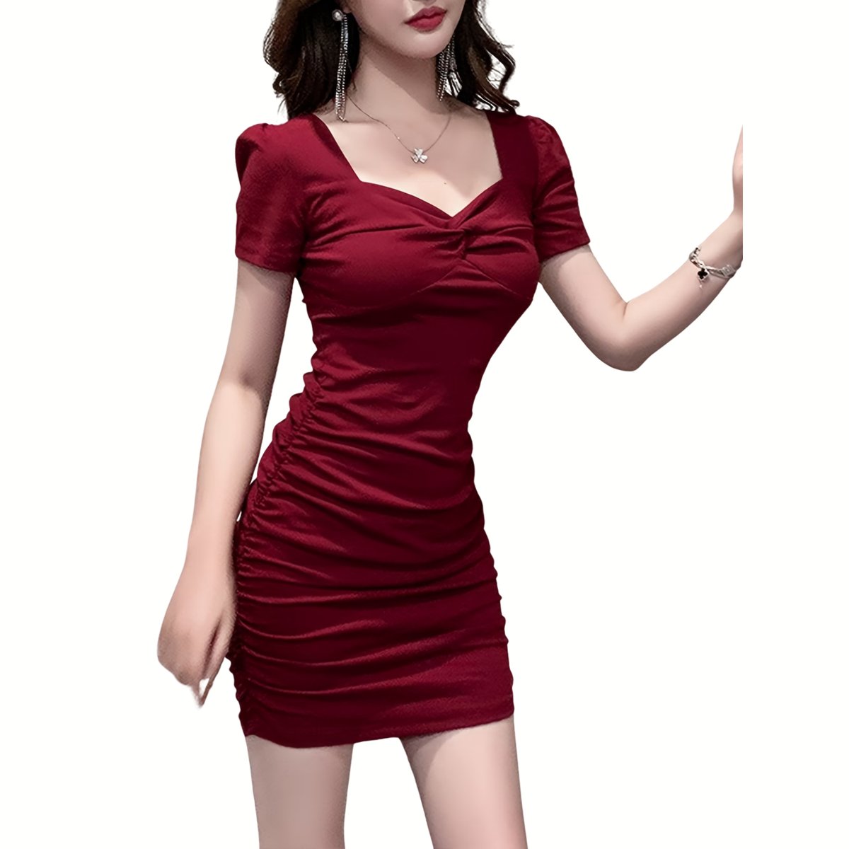 Currero Zomerjurk Dames Zomerjurken Volwassenen Vrouwen Midi Jurk Ibiza Stijl Sundress Dress L/XL Kurkuma
