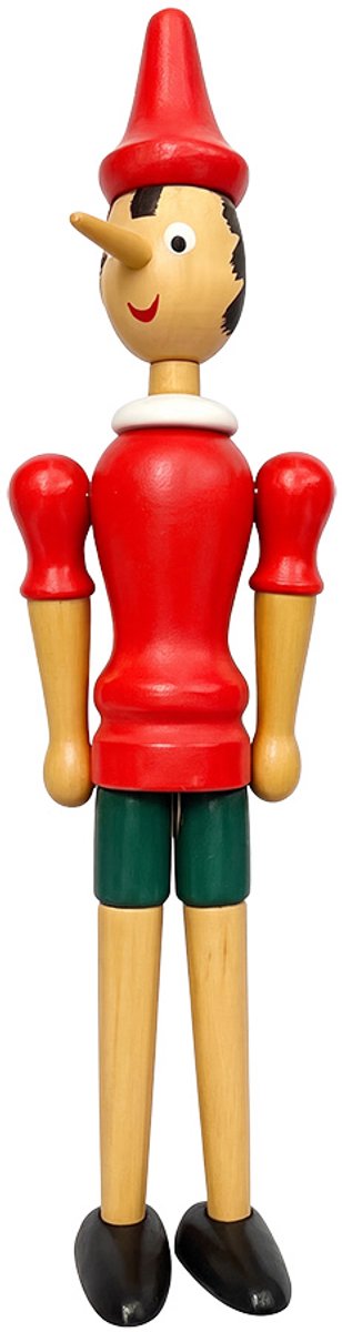 Clayre & Eef Decoratie Beeld Pinokkio Rood Hout