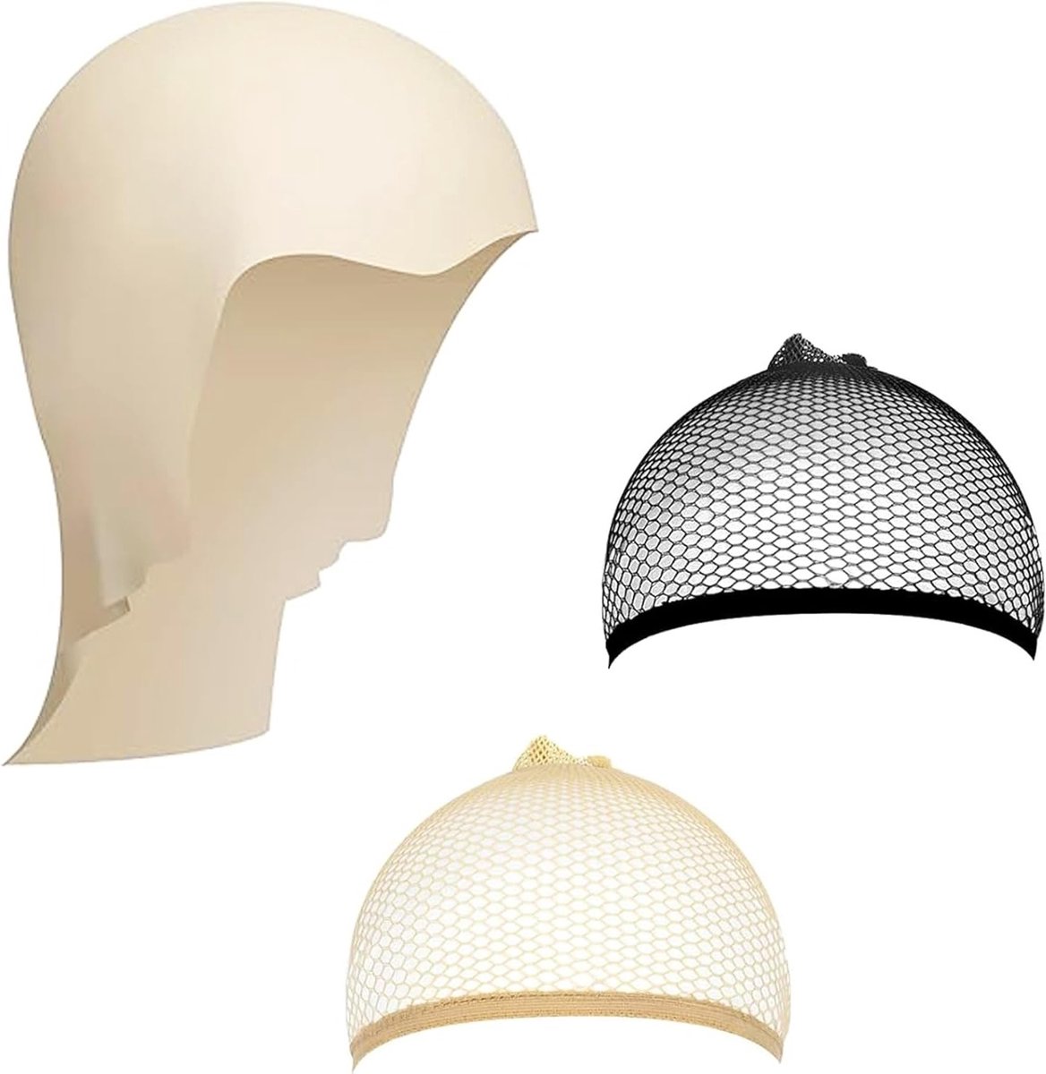 Latex Bald Cap voor Make-up en Cosplay, Inclusief 2 Wenkbrauw Caps, Perfect voor Halloween en Carnaval, Maat S